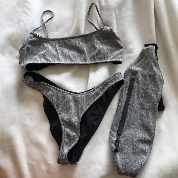 sparkly triangle bikini